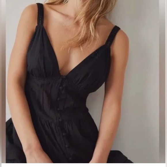 Free People Intimately Isabella Button Front Tiered Lace Maxi Slip Dress XS - Picture 3 of 13